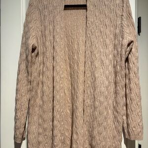 Garnet Hill Cable Knit Cashmere Cardigan